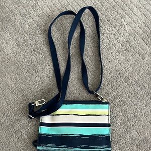 Thirty-one blue green striped mini bag